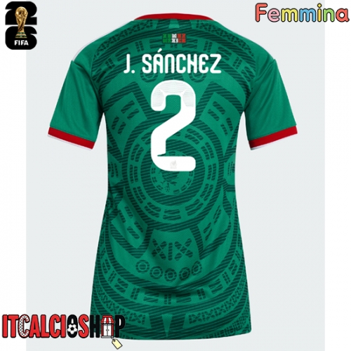 Messico Jorge Sanchez #2 Prima Maglia Femmina Mondiali 2026 Manica Corta